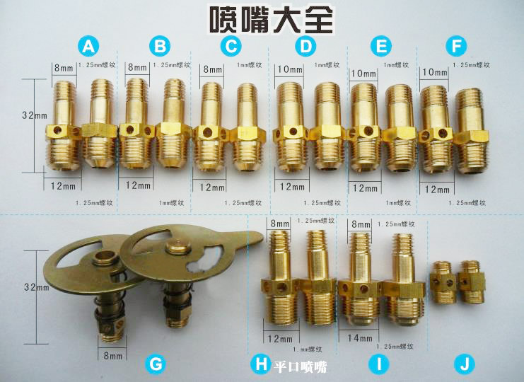 燃气灶喷嘴（喷咀）、煤气炉灶喷嘴（喷咀）