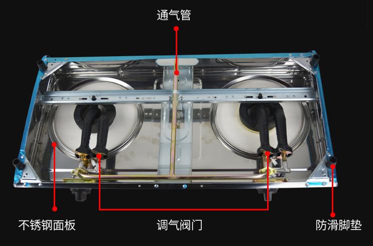 台式双头打火炉灶内部结构