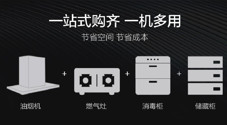 吸油烟机+燃气灶（煤气炉灶具）+消毒碗柜+餐具储存柜