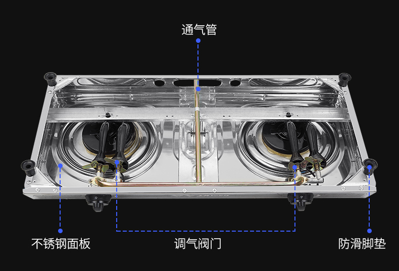 台式燃气灶自带压电陶瓷式点火