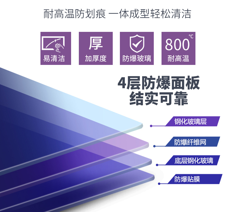 烟机灶具批发厂家灶具钢化玻璃层结构